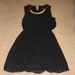 Mini Black Satin Dress